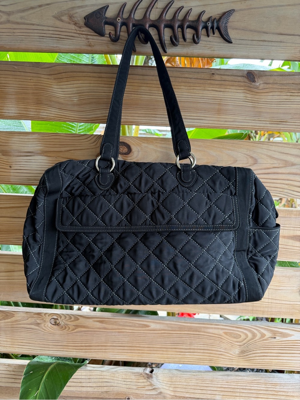 Vera Bradley Black Quilted Tote Shoulder Bag